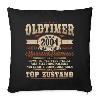 Oldtimer Baujahr 2004 Jahrgang Geburtstag Geschenk - Sofakissenbezug 45 x 45 cm - Schwarz - Vorne