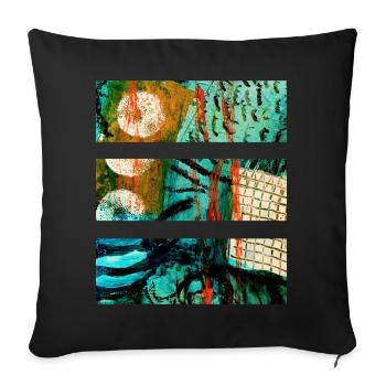 Paysage abstrait aux couleurs vives - Housse de coussin décorative 45 x 45 cm - noir - Devant