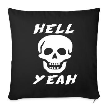 Crâne froid de pierre enfer ouais - Housse de coussin décorative 45 x 45 cm - noir - Devant