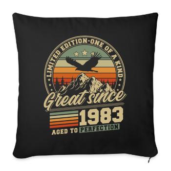 Grand depuis 1983 - Millésime Millésime 1983 - Housse de coussin décorative 45 x 45 cm - noir - Devant