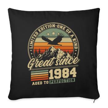 Great Since 1984 Vintage 1984 Vintage - Sofa pillowcase 17,3'' x 17,3'' (45 x 45 cm) - black - Front