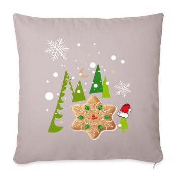 Advent, gingerbread, biscuits - Sofa pillowcase 17,3'' x 17,3'' (45 x 45 cm) - light taupe - Front