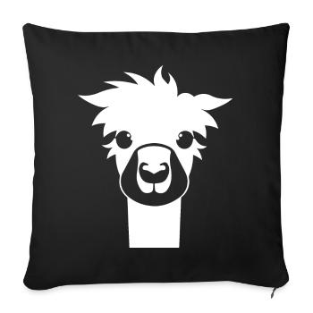 Lama Drôle Silhouette Effronté Amusant Lamas - Housse de coussin décorative 45 x 45 cm - noir - Devant