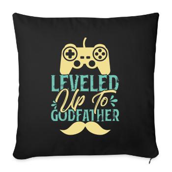 Monter de niveau jusqu’au parrain - Housse de coussin décorative 45 x 45 cm - noir - Devant
