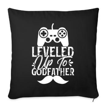 Monter de niveau jusqu’au parrain - Housse de coussin décorative 45 x 45 cm - noir - Devant
