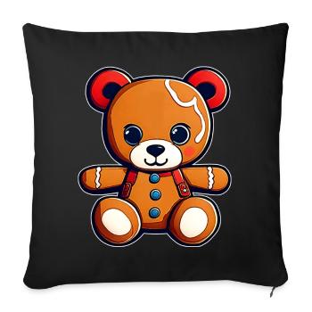 Cute Gingerbread Teddy Bear - Sofa pillowcase 17,3'' x 17,3'' (45 x 45 cm) - black - Front