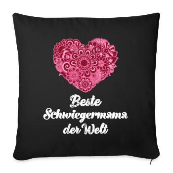 Beste Schwiegermama der Welt Schwiegermutter - Sofakissenbezug 45 x 45 cm - Schwarz - Vorne