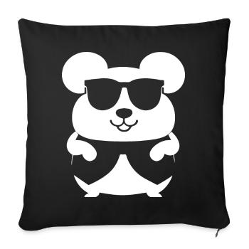 Hamster drôle avec des lunettes de soleil Hamsters - Housse de coussin décorative 45 x 45 cm - noir - Devant
