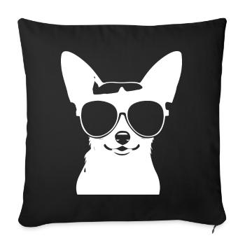 Lustiger Chihuahua mit Sonnenbrille Chihuahuas - Sofakissenbezug 45 x 45 cm - Schwarz - Vorne
