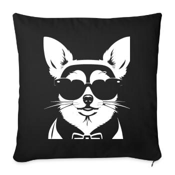 Gut gelaunter Misanthrop Introvetierte lustiges S - Sofakissenbezug 45 x 45 cm - Schwarz - Vorne
