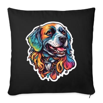 Chien / Animal / Animal de compagnie / Patte / Nez poilu / Wauwau - Housse de coussin décorative 45 x 45 cm - noir - Devant