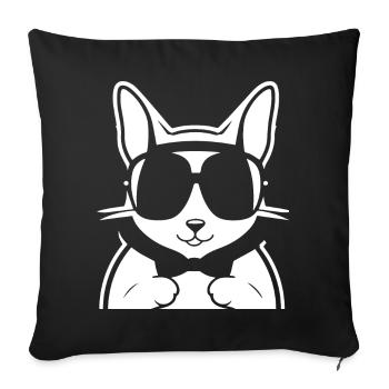 Lustiges Eichhörnchen mit Sonnenbrille Eichhörnchen - Sofakissenbezug 45 x 45 cm - Schwarz - Vorne
