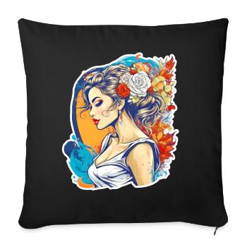Mariée - Housse de coussin décorative 45 x 45 cm - noir - Devant