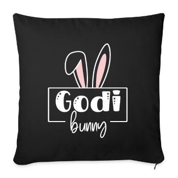 Godi Bunny Wöd Godi beste Godi Taufpatin - Sofakissenbezug 45 x 45 cm - Schwarz - Vorne