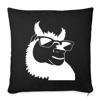 Lustiges Lama mit Sonnenbrille Coole Lamas - Sofakissenbezug 45 x 45 cm - Schwarz - Vorne
