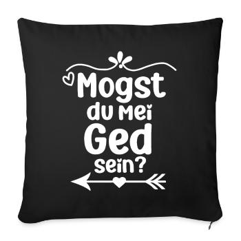 Mogst du mein Ged sein Patenonkel fragen Taufe - Sofakissenbezug 45 x 45 cm - Schwarz - Vorne
