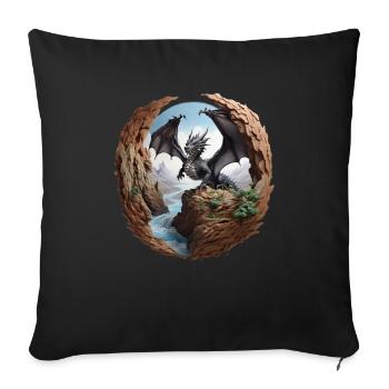 dragon - Housse de coussin décorative 45 x 45 cm - noir - Devant