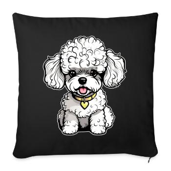 Caniche mignon II - Housse de coussin décorative 45 x 45 cm - noir - Devant
