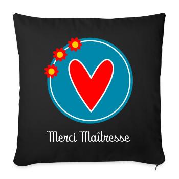 MISTRESS. THANK YOU. THANK YOU MISTRESS - Sofa pillowcase 17,3'' x 17,3'' (45 x 45 cm) - black - Front