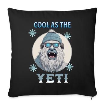 Cool as the Yeti - Sofa pillowcase 17,3'' x 17,3'' (45 x 45 cm) - black - Front