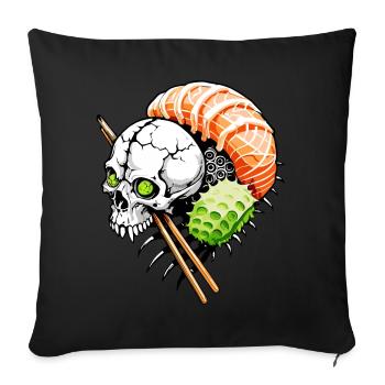 Sushi Skull // Totenkopf Sushi // Wasabi FS0125 - Housse de coussin décorative 45 x 45 cm - noir - Devant