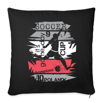 Soccer Poland Player Team Tournament Collage Logo - Sofa pillowcase 17,3'' x 17,3'' (45 x 45 cm) - black - Front