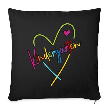 Cœur de maternelle - Housse de coussin décorative 45 x 45 cm - noir - Devant
