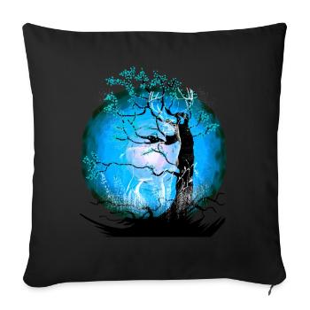 Tree, Nature, Deer, Deer, Forest Animals, Wild Roebuck - Sofa pillowcase 17,3'' x 17,3'' (45 x 45 cm) - black - Front