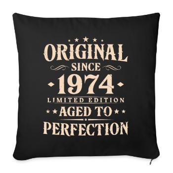 Original Since 1974 Vintage Birthday Gift - Sofa pillowcase 17,3'' x 17,3'' (45 x 45 cm) - black - Front