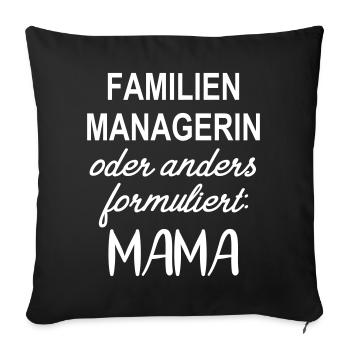 Beste Mama Managerin Mutter Organisation Familie - Sofakissenbezug 45 x 45 cm - Schwarz - Vorne