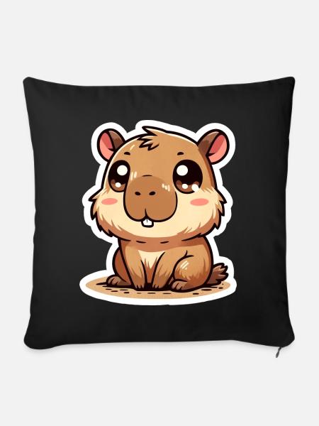 Capybara - Sofakissenbezug 45 x 45 cm - Schwarz