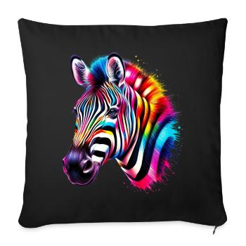 Zebra - Sofakissenbezug 45 x 45 cm - Schwarz - Vorne