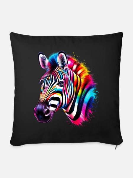 Zebra - Sofakissenbezug 45 x 45 cm - Schwarz