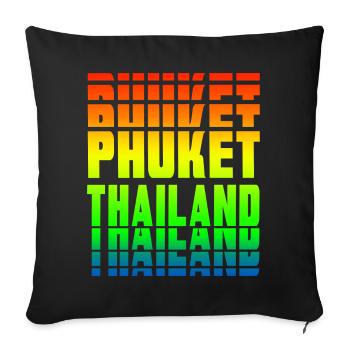 Phuket Thailand rainbow design - Sofa pillowcase 17,3'' x 17,3'' (45 x 45 cm) - black - Front