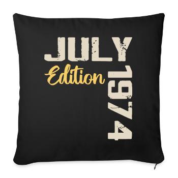 Juillet 1974 Chemise D’anniversaire Juillet 1974 - Housse de coussin décorative 45 x 45 cm - noir - Devant