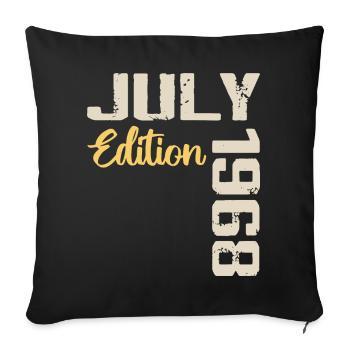 Juillet 1968 Chemise D’anniversaire Juillet 1968 - Housse de coussin décorative 45 x 45 cm - noir - Devant