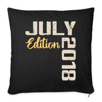 July 2018 Birthday Shirt July 2018 - Sofa pillowcase 17,3'' x 17,3'' (45 x 45 cm) - black - Front