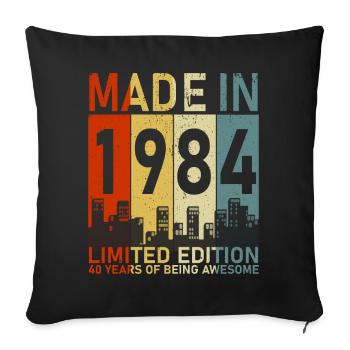 Anniversaire de 1984 : cadeau rétro légendaire - Housse de coussin décorative 45 x 45 cm - noir - Devant