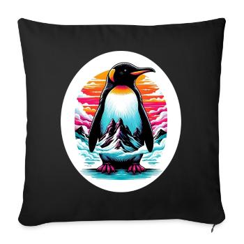 Pingouin - Housse de coussin décorative 45 x 45 cm - noir - Devant