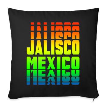 Jalisco Mexico rainbow design - Sofa pillowcase 17,3'' x 17,3'' (45 x 45 cm) - black - Front