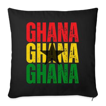 Ghana flag, Ghanaian pride - Sofa pillowcase 17,3'' x 17,3'' (45 x 45 cm) - black - Front