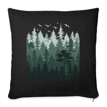 Wald Natur Wildnis Bäume Naturliebhaber - Sofakissenbezug 45 x 45 cm - Schwarz - Vorne