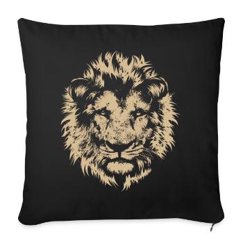 Lion Portrait Nature Wilderness Animal Symbol Graphic - Sofa pillowcase 17,3'' x 17,3'' (45 x 45 cm) - black - Front