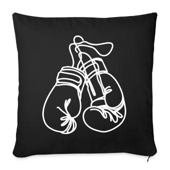 Boxing Gloves Drawing - Sofa pillowcase 17,3'' x 17,3'' (45 x 45 cm) - black - Front