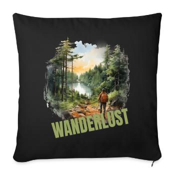 Wandern - Sofakissenbezug 45 x 45 cm - Schwarz - Vorne
