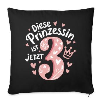 Birthday Gift 3 Years Children's Birthday - Sofa pillowcase 17,3'' x 17,3'' (45 x 45 cm) - black - Front