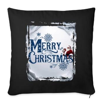 Joyeux Noël neige Noël Noël Vacances Père Noël - Housse de coussin décorative 45 x 45 cm - noir - Devant