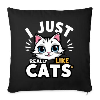 Chat Chats Amoureux Chat Propriétaire Chaton - Housse de coussin décorative 45 x 45 cm - noir - Devant