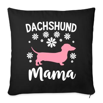 Chien teckel - Housse de coussin décorative 45 x 45 cm - noir - Devant