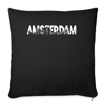 Amsterdam Skyline Silhouette – Urban Beauty - Sofa pillowcase 17,3'' x 17,3'' (45 x 45 cm) - black - Front